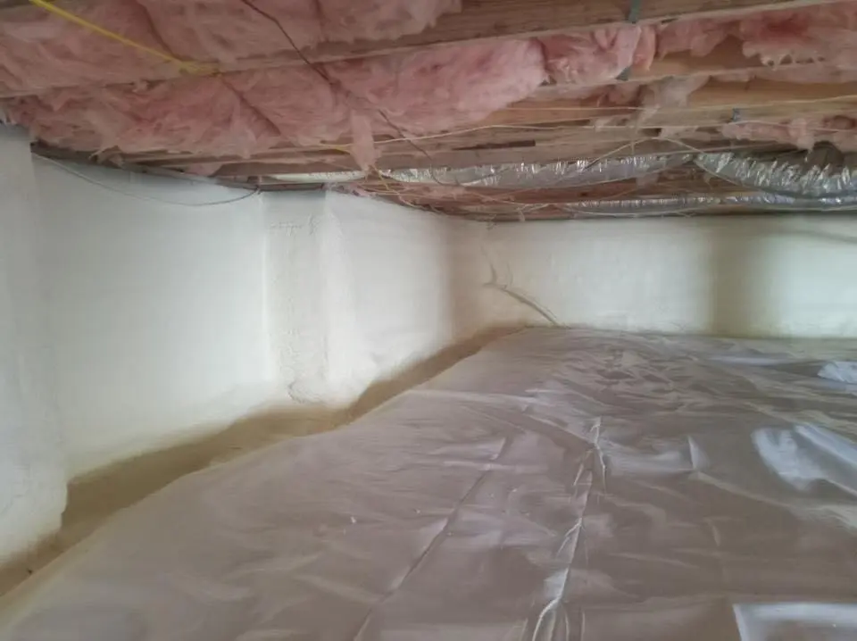 Crawl space encapsulation with closed-cell spray foam for Roof Leak Repair in Riverton